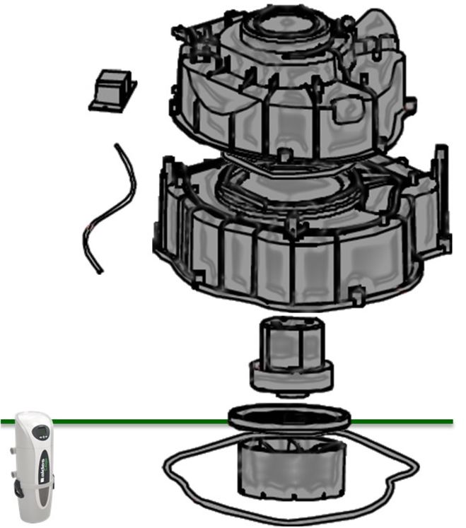 Compartiment moteur de la centrale d´aspiration C.Axpir Digital et C.Axpir Dynamic