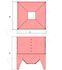 Hoppsilo 900 - Silo galva sur 4 pieds connexion cassette par le dessous - stockage granulés 660 litres (~ 460 kg) - Côté x H = 990 x 1140 mm