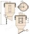 Maxi Dispenser - Doseur automatique à clapet (livraison gravitaire) galva transfert pneumatique de granulés dimensions ØxH = 343x651 mm 23 litres raccordement Ø 60 mm