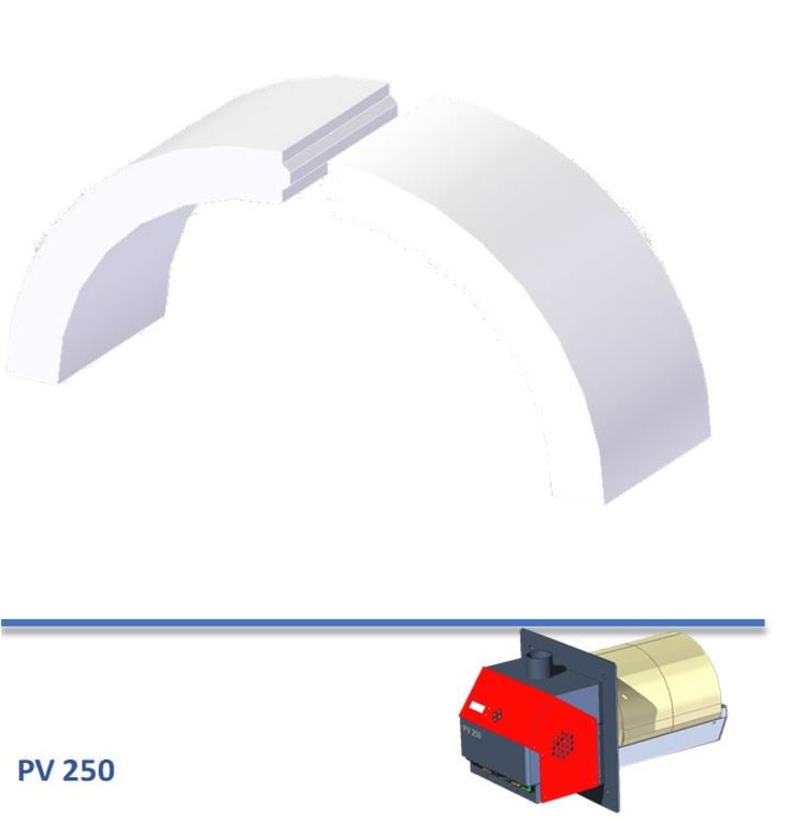 Paire de brique réfractaire pour voûte de chambre de combustion de PV 250a