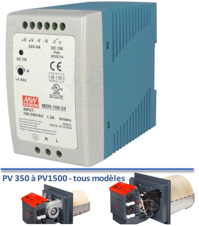 Transformateur d'alimentation pour brûleur PELLTECH PV350b à PV1500 24V - 4,5A