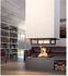 Foyer gamme Technika Suspendu 4 faces 800 Noir, Dimensions hors tout HxLxP = 1765x825x891, surface de l´âtre (LxP) = 685x685, puissance 10,1 à 15,2 kW, classe énergétique A+
