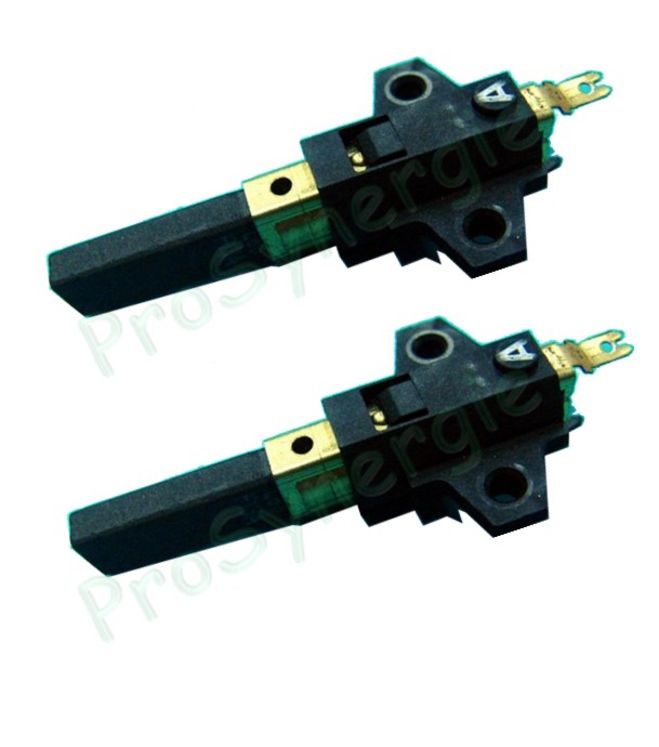 Lot de 2 charbons pour moteur d´aspirateur Progalva 1000 W avec bypass (turbine Domel réf 10182)