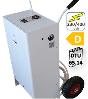 Chaudière électrique mobile (sur roue) équipé (pompe, vase 6l, vannerie et sécurité) "chauffe dalle" (conforme DTU 65.14) puissance ajustable jusqu´à 12 kW (6/8/10/12) - Mono/Tri 230/400 Volts