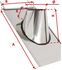 Solin Inox Ardoise et collet pour conduit de fumée Ø ext 180 mm - Inclinaison de toit 30 à 45°