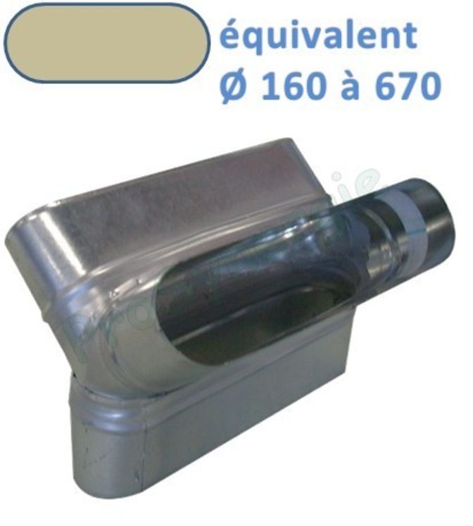 CSV 90 - Culotte Verticale Galva Oblong - Hauteur 130 mm - Largeur 325 mm