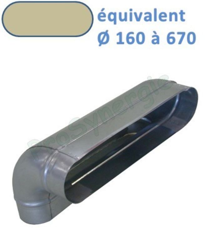 CVO 90 - Coude 90° Vertical Galva Oblong - Hauteur 215 mm - Largeur 880 mm