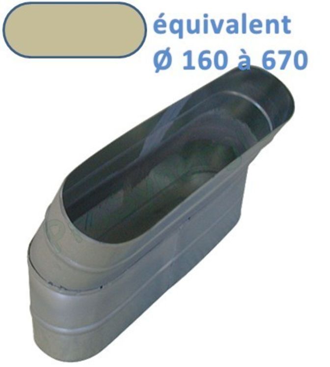 CVO 30 - Coude 30° Vertical Galva Oblong - Hauteur 100 mm - Largeur 350 mm