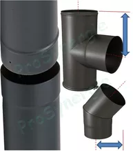 Tuyaux de poele émaillés - Cotes des éléments de conduit de raccordement et dimensions des déviations
