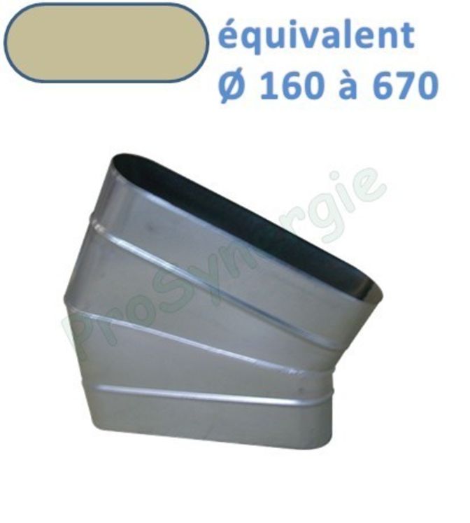 CHO 30 - Coude 30 ° Horizontal Galva Oblong - Hauteur 100 mm - Largeur 350 mm