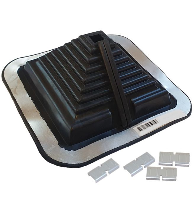 Etanchéité souple SolFlexe Carré EPDM Noir (115 °C maxi) 20x20 à 125x125 mm - Ouverture latérale possible et embase carrée