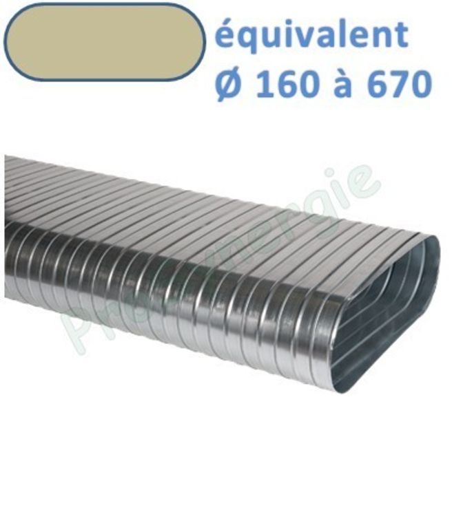 CSRO - Conduit Spiralé Rigide Galva Oblong - Longueur 3m - Hauteur 100 mm - Largeur 450 mm