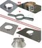 Kit accessoires pour le raccordement plafond ou mur d´un Tubage Flexible (chapeau plat, plaque d´étanchéité, collier, embout de finition et raccord)