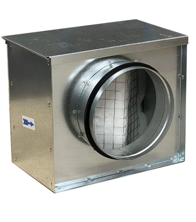 Caisson filtration traitement d'air Galva (HxLxP = 246x269x154mm) piquages Ø200mm + filtre G4