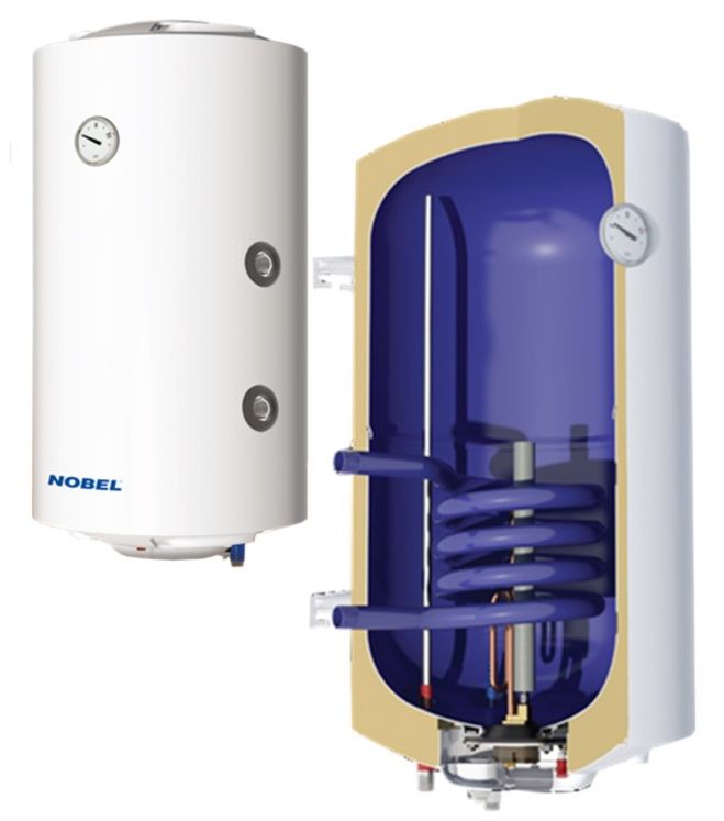 Chauffe eau sanitaire Vertical Mural 200L classe ERP C - mixte électrique 230V 3000W + 1 échangeur Droite 0.80m² - Ø560 & Haut. 1250mm