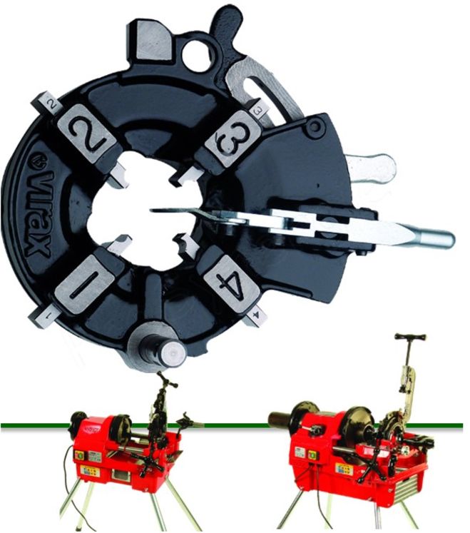 Tête à ouverture automatique de machine à fileter 4´´ (162140) - NPT Droite - Capacité 2.1/2-4´´