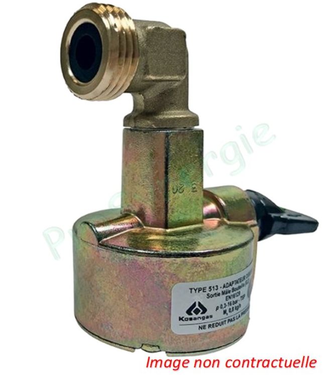 Robinet adaptateur pour bouteille de gaz cube Butagaz à pression directe - Valve de Ø 27 mm mâle