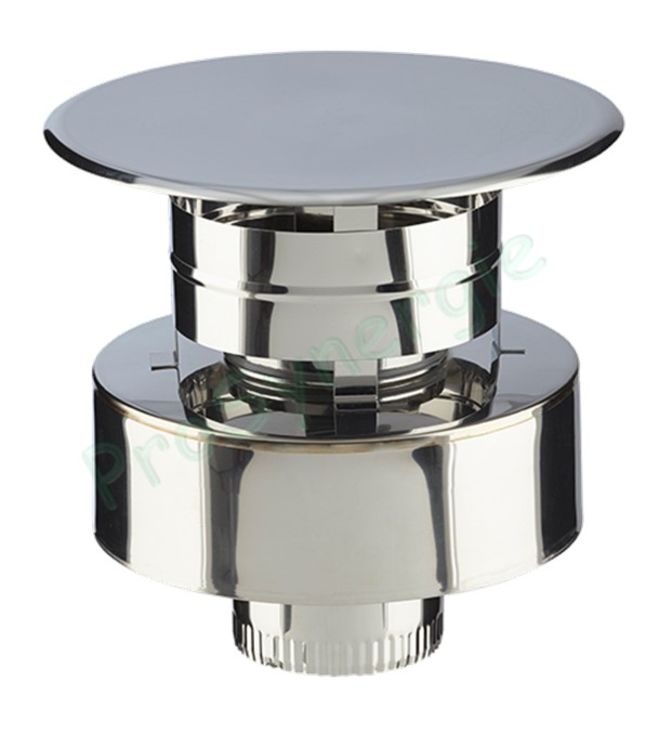 Efficience - Chapeau Aspirateur pour conduit de cheminée, Øint. 100 mm, inox, Non Peint