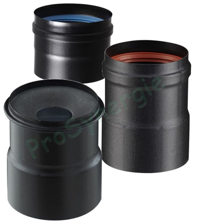 Adaptateur d´amenée d´air étanche à membrane pour tuyau rigide Ø 60- 75 mm, couleur noire RAL 9030