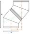 Efficience - Coude 45° Extérieur, inox 316, Øint 130 mm, Non Peint