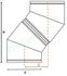 Efficience - Coude 45° Extérieur, inox 316, Øint 200 mm, Non Peint