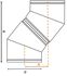 Efficience - Coude 45° Intérieur, Galva/Inox, Øint 130 mm, Non Peint