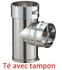 Té tubage inox avec purge TPI pour conduit flexible