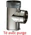 Té tubage inox avec purge TPI pour conduit flexible