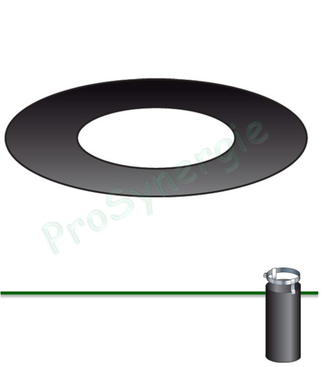 Rosace aimentée pour Jaquette de finition Liss-Iso DP Øint/ext  80/146mm - Noir Mat : RAL 9019