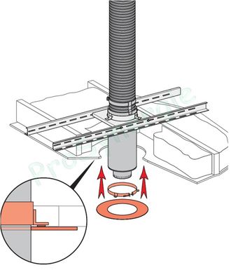 Rosace aimentée pour Jaquette de finition Liss-Iso DP Øint/ext 100/166mm - Noir Mat : RAL 9019