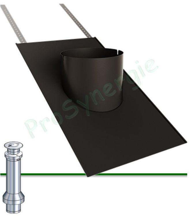 Embase étanchéité ardoises, shingle, ou zinc pour sortie de toit Inox ronde LISS-ISO DP