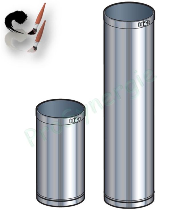 Réhausse pour sortie de toit pour Liss-Iso DP Øint/ext 130/196mm - Hauteur 45 cm - Non peint