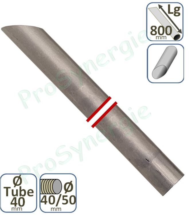 Suceur Aspirateur droit circulaire - Longueur  800 mm - Ø 40 mm alu - Pour tuyau Ø 40/50 mm