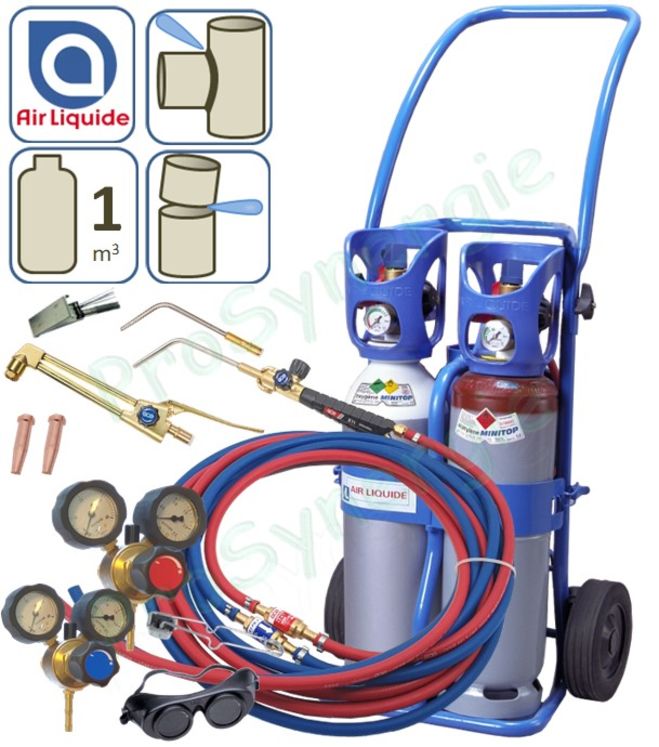 Poste à souder Oxy-Acétylène Oxyflam (1/0,8 m³) Air-Liquide - Soudeur-coupeur X11 avec la lance de coupe