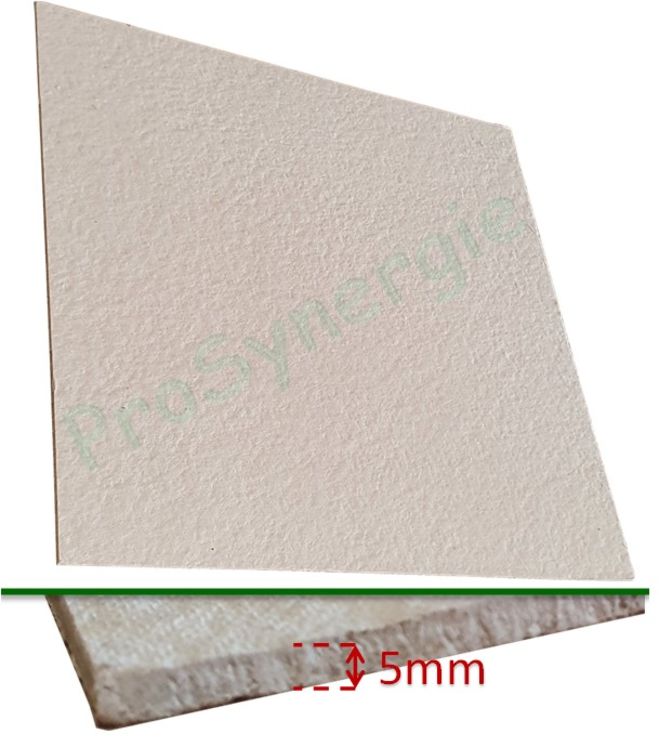 Plaque d'étanchéité fibres de laine minérale Gris 850°C - Long. x Larg. x Epais. 500 x 625 x 5 mm