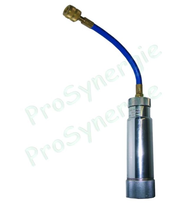 Injecteur de produit traçant dans circuit clim ou frigo avec flexible et raccord 1/4´´ SAE
