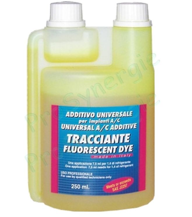 Flacon de 250 mL de Traceur fluorescent universel pour toutes installations climatisation et frigorifiques