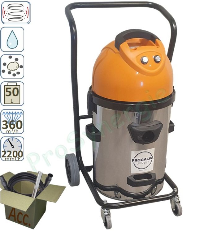 Aspirateur ramonage Spiro 500CB - cuve basculante 50 litres - 2 Moteurs 1300 watts