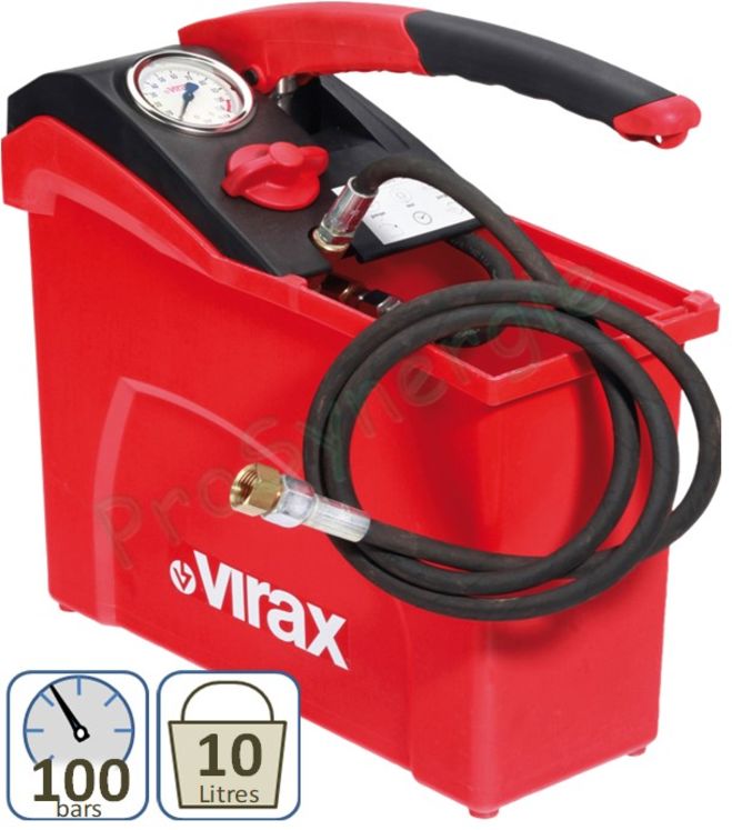 Pompe d´épreuve manuelle compacte (levier Soft Touche) cuve 10 litres pression 100 bars