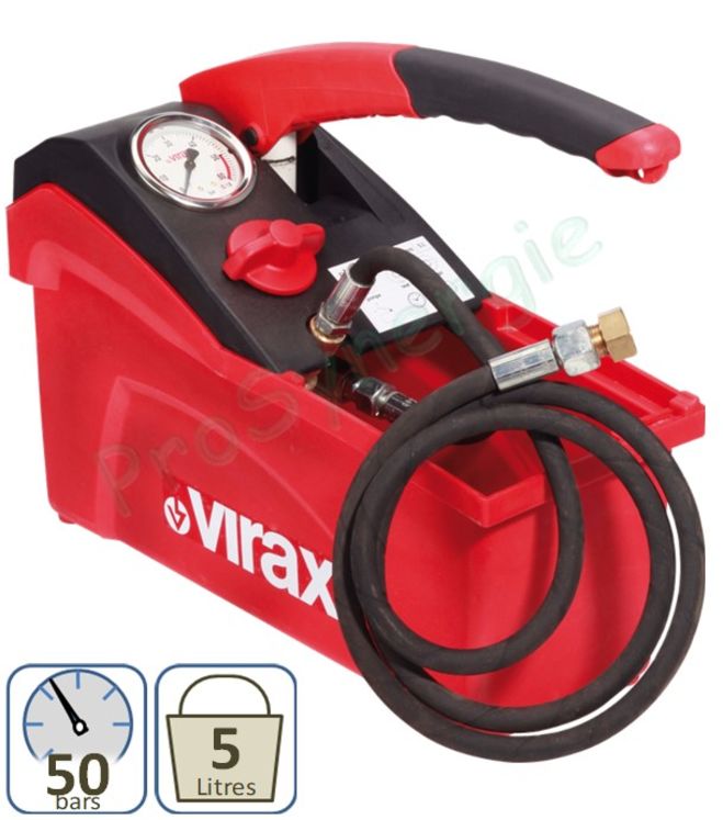 Pompe d´épreuve manuelle compacte (levier Soft Touche) cuve 5 litres pression 50 bars