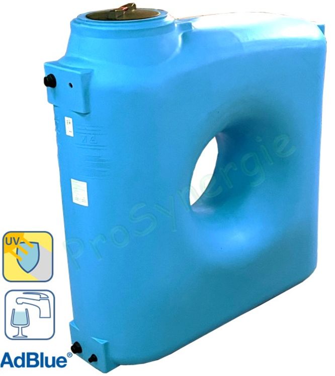 CPZ 1500  - Cuve aérienne rectangulaire étroite (eau potable ou récupération d´eau de pluie) 1 500 litres HxLxLg =1860x640x1760mm