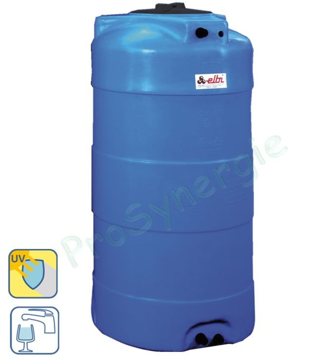 CV 300 - Cuve aérienne cylindrique (eau potable ou récupération d´eau de pluie) 300 litres, HxØ =1170x630 mm