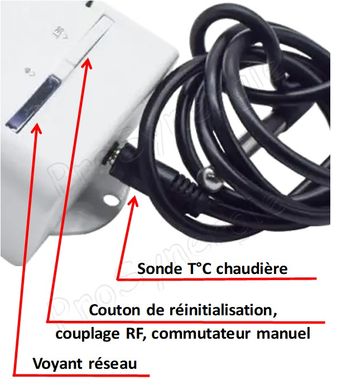 Aquastat commande chaudière connecté (Wifi + RF 433Mhz) + sonde