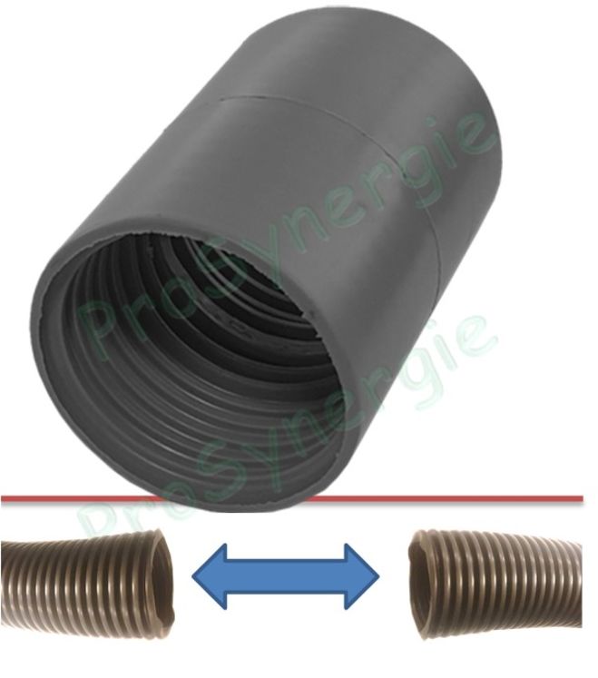 Raccord polypropylène entre flexible Øint./ext. 50/61mm - Appelé Ø50 (permet de réparer un flexible ou de la rallonger)