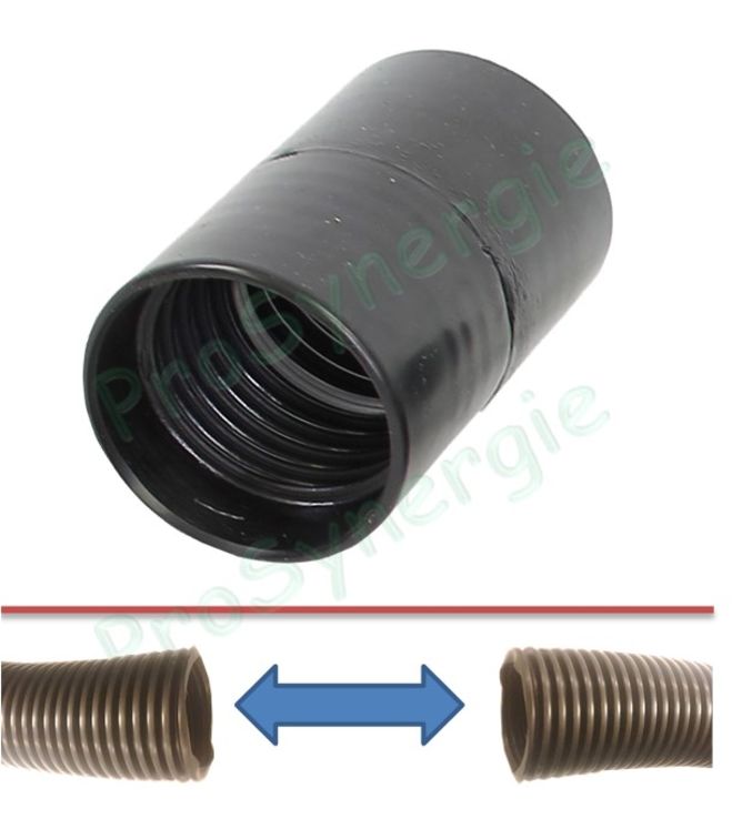 Raccord polypropylène entre flexible Øint./ext. 38/48mm - Appelé Ø40 (permet de réparer un flexible ou de la rallonger)