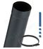 Tuyau de poêle acier émaillé noir mat coulissant (dans un autre tuyau) Ø 111 mm longueur 50 cm (de 6 à 36 cm utile) + bague de blocage