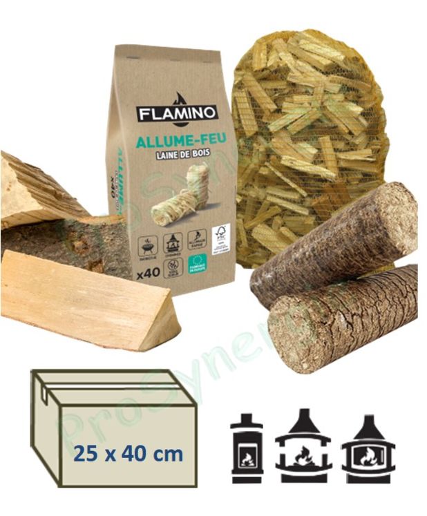 PACK 1ère FLAMBÉE (Buches et Allume-feux - 11,5 kg)