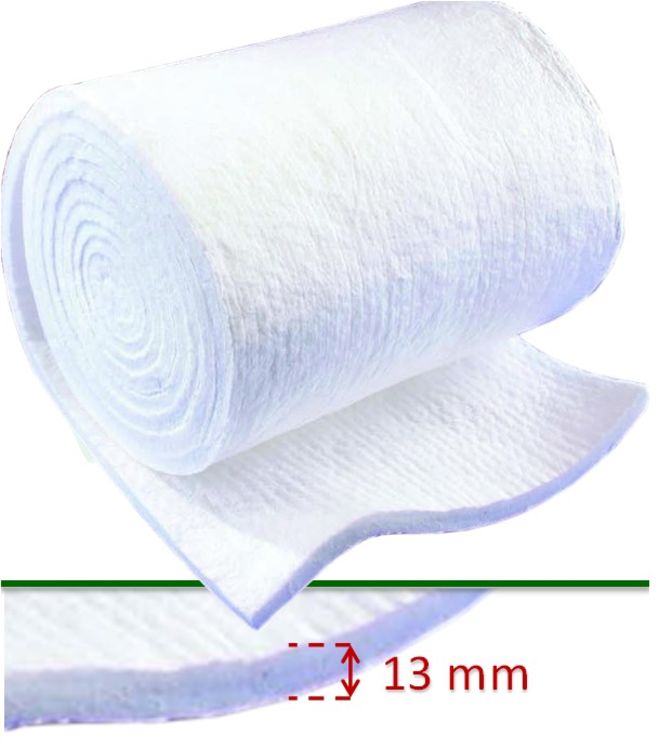 Nappe d'étanchéité en fibre céramique Blanc 96 kg/m³ (1200°C max.) - Larg. x Epais. 610 x 13 mm