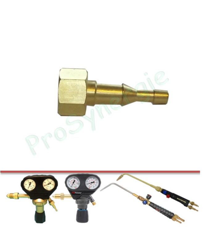 Olive de sortie Ø 6,3 et / ou 10 mm + écrou 16x150 ou 12x100 - Pour détendeur et chalumeau