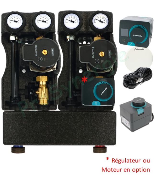 Module hydraulique Modulfit Compacts XS Groupe complet - Module de départ chauffage et rafraîchissement avec Séparateur - débit 2 m3/h